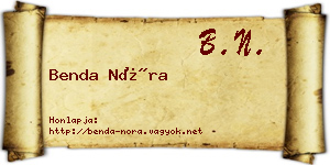 Benda Nóra névjegykártya